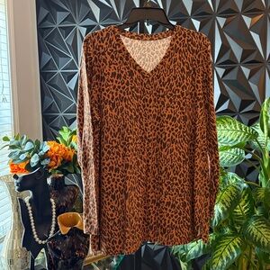 Leopard Print Long Sleeve Top